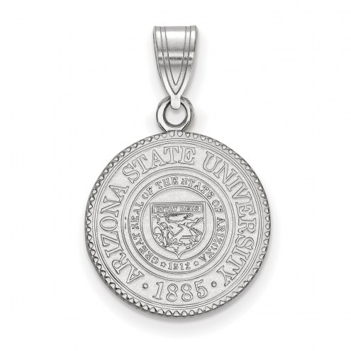 Arizona State Sun Devils Sterling Silver Medium Crest Pendant