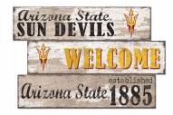 Arizona State Sun Devils Welcome 3 Plank Sign