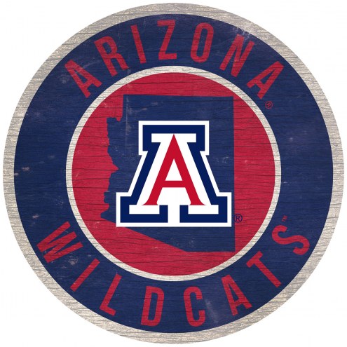 Arizona Wildcats 12&quot; Circle with State Sign