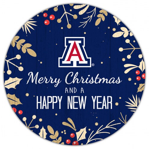 Arizona Wildcats 12&quot; Merry Christmas & Happy New Year Sign