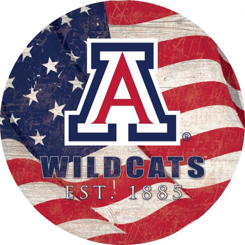 Arizona Wildcats 12&quot; Team Color Flag Circle Sign