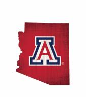 Arizona Wildcats 12" Team Color Logo State Sign