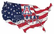 Arizona Wildcats 15" USA Flag Cutout Sign