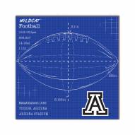 Arizona Wildcats Ball Blueprint 10" x 10" Sign