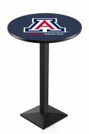 Arizona Wildcats Black Wrinkle Pub Table with Square Base