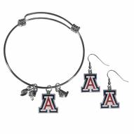 Arizona Wildcats Dangle Earrings & Charm Bangle Bracelet Set