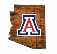 Arizona Wildcats Distressed State with Logo Sign