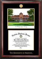 Arizona Wildcats Gold Embossed Diploma Frame with Campus Images Lithograph