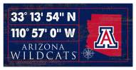 Arizona Wildcats Horizontal Coordinate 6" x 12" Sign