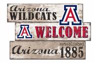 Arizona Wildcats Welcome 3 Plank Sign