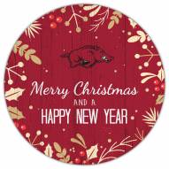 Arkansas Razorbacks 12" Merry Christmas & Happy New Year Sign