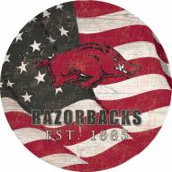 Arkansas Razorbacks 12" Team Color Flag Circle Sign