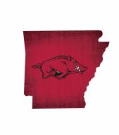 Arkansas Razorbacks 12" Team Color Logo State Sign