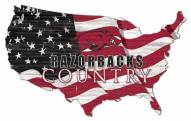 Arkansas Razorbacks 15" USA Flag Cutout Sign