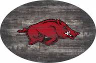 Arkansas Razorbacks 46" Distressed Wood Oval Sign