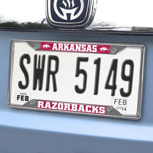 Arkansas Razorbacks Chrome Metal License Plate Frame