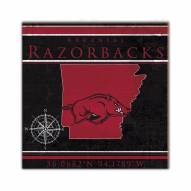 Arkansas Razorbacks Coordinates 10" x 10" Sign