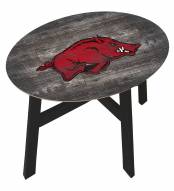 Arkansas Razorbacks Distressed Wood Side Table