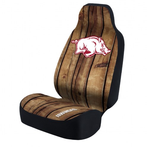 Arkansas Razorbacks Distressed Wood Universal Bucket Car Seat Cover