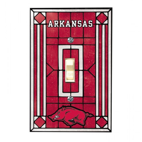 Arkansas Razorbacks Glass Single Light Switch Plate Cover