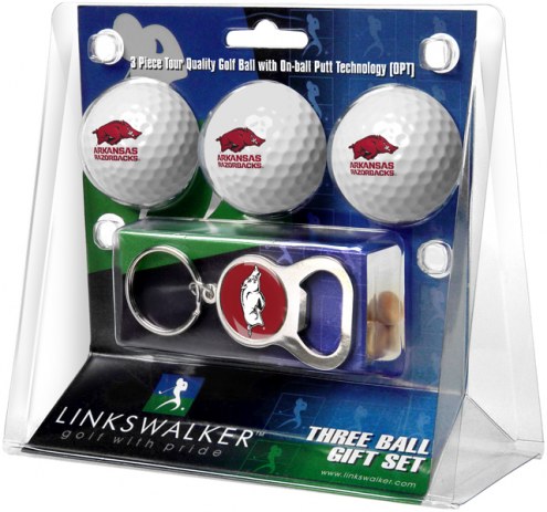 Arkansas Razorbacks Golf Ball Gift Pack with Key Chain