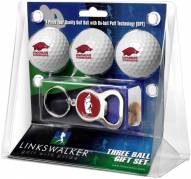 Arkansas Razorbacks Golf Ball Gift Pack with Key Chain