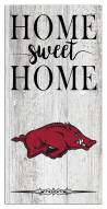 Arkansas Razorbacks Home Sweet Home Whitewashed 6" x 12" Sign