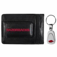 Arkansas Razorbacks Leather Cash & Cardholder & Steel Key Chain