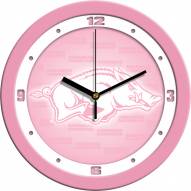 Arkansas Razorbacks Pink Wall Clock