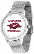 Arkansas Razorbacks Silver Mesh Statement Watch