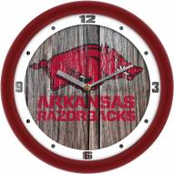 Arkansas Razorbacks Weathered Wood Wall Clock