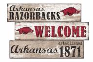 Arkansas Razorbacks Welcome 3 Plank Sign