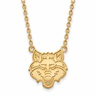 Arkansas State Red Wolves Sterling Silver Gold Plated Large Pendant Necklace