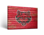 Arkansas State Red Wolves Weathered Canvas Wall Art