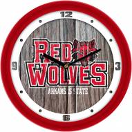 Arkansas State Red Wolves Weathered Wood Wall Clock