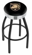 Army Black Knights Black Swivel Barstool with Chrome Ribbed Ring