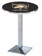 Army Black Knights Chrome Bar Table with Square Base