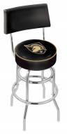 Army Black Knights Chrome Double Ring Swivel Barstool with Back