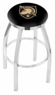 Army Black Knights Chrome Swivel Bar Stool with Accent Ring