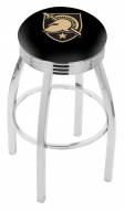 Army Black Knights Chrome Swivel Barstool with Ribbed Accent Ring