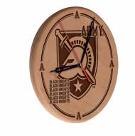 Army Black Knights Laser Engraved Wood Clock