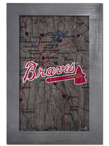 Atlanta Braves 11&quot; x 19&quot; City Map Framed Sign