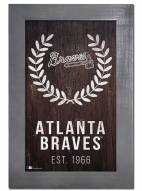 Atlanta Braves 11" x 19" Laurel Wreath Framed Sign