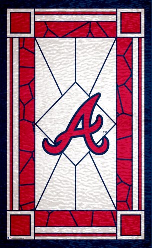 Atlanta Braves 11&quot; x 19&quot; Stained Glass Sign