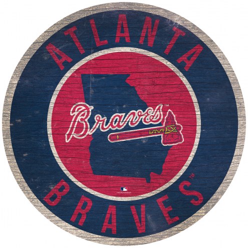 Atlanta Braves 12&quot; Circle with State Sign