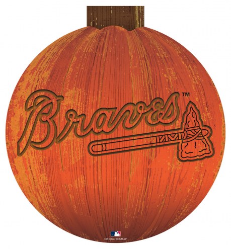 Atlanta Braves 12&quot; Halloween Pumpkin Sign