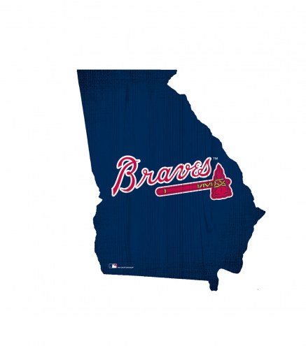Atlanta Braves 12&quot; Team Color Logo State Sign