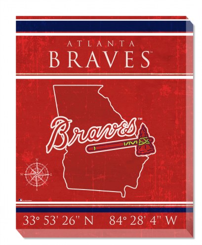 Atlanta Braves 16&quot; x 20&quot; Coordinates Canvas Print