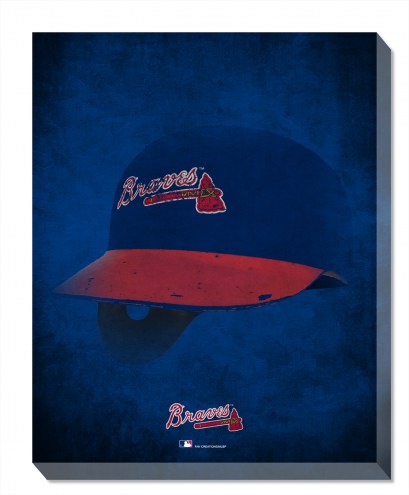 Atlanta Braves 16&quot; x 20&quot; Ghost Helmet Canvas Print