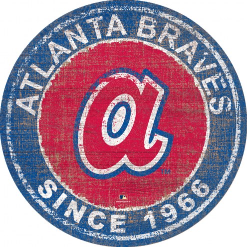 Atlanta Braves 24&quot; Heritage Logo Round Sign